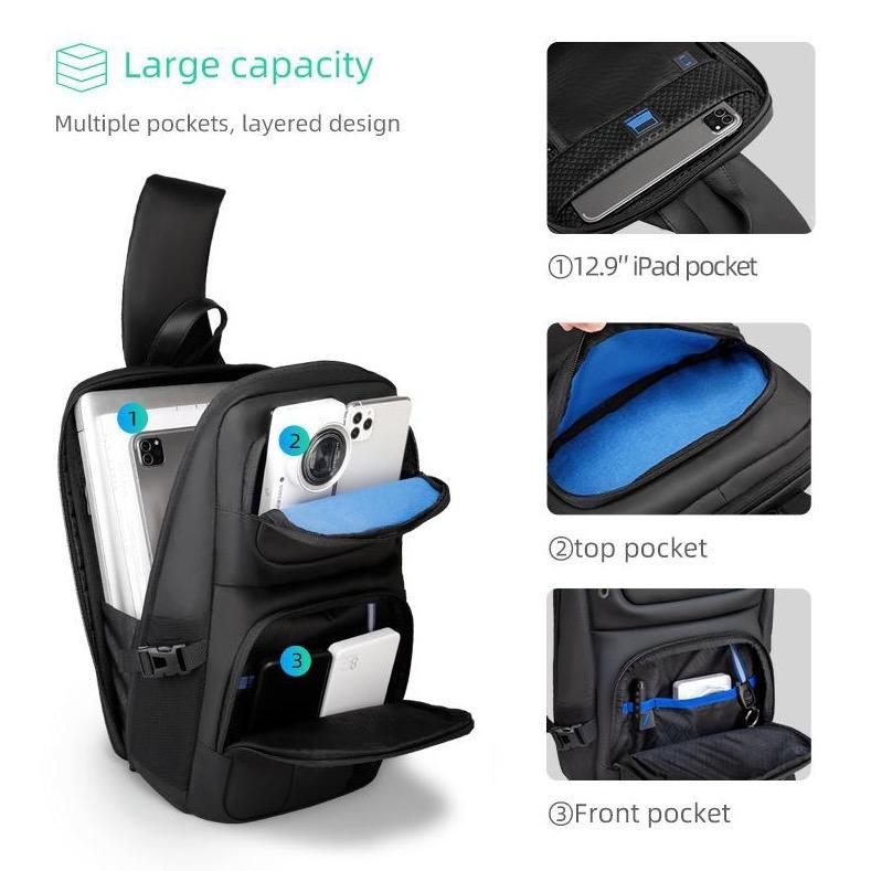 Bulk: Large Capacity Fashion Commuter Waterproof Crossbody Bag - Image 4