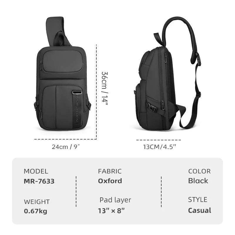 Bulk: Large Capacity Fashion Commuter Waterproof Crossbody Bag - Image 8