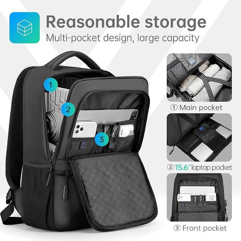 Fady: Upgrade 2nd Generation Lightweight USB Charging Laptop Backpack with Anti-theft Pocket - Image 4