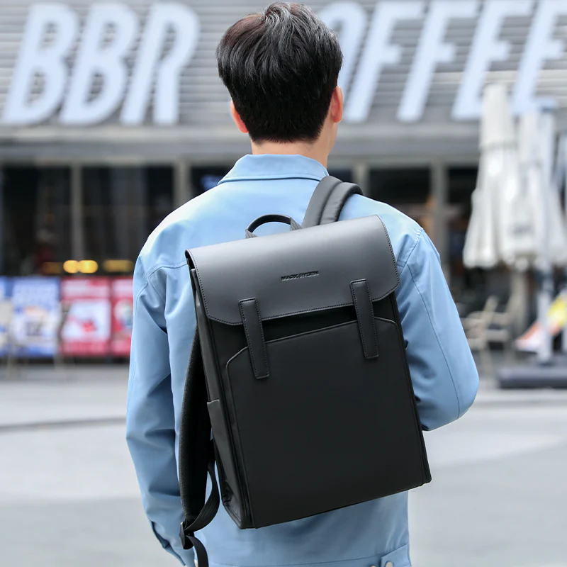 MUKE III: School Style Classic Business Work Black Oxford Backpack - Image 3