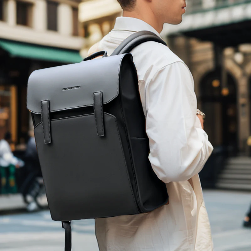 MUKE III: School Style Classic Business Work Black Oxford Backpack - Image 4