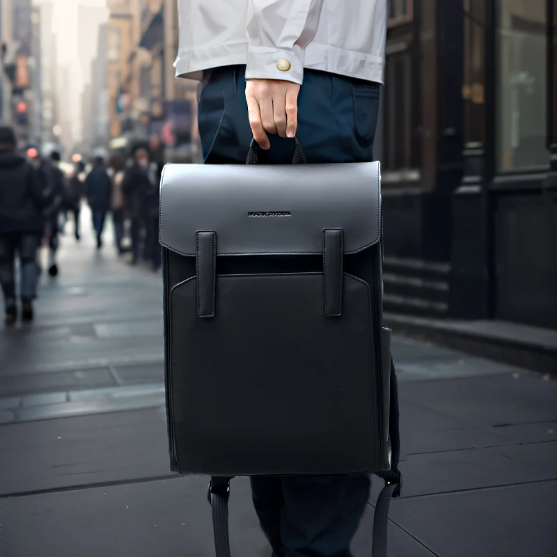 MUKE III: School Style Classic Business Work Black Oxford Backpack - Image 5