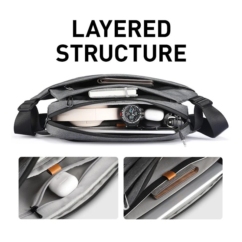 Fingon Ⅰ: Leather Large Capacity City Commuter Daily Messenger Bag - Image 5