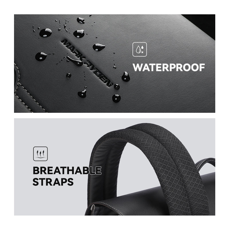 MUKE I: School Style Classic Business Work Black Oxford Backpack - Image 10