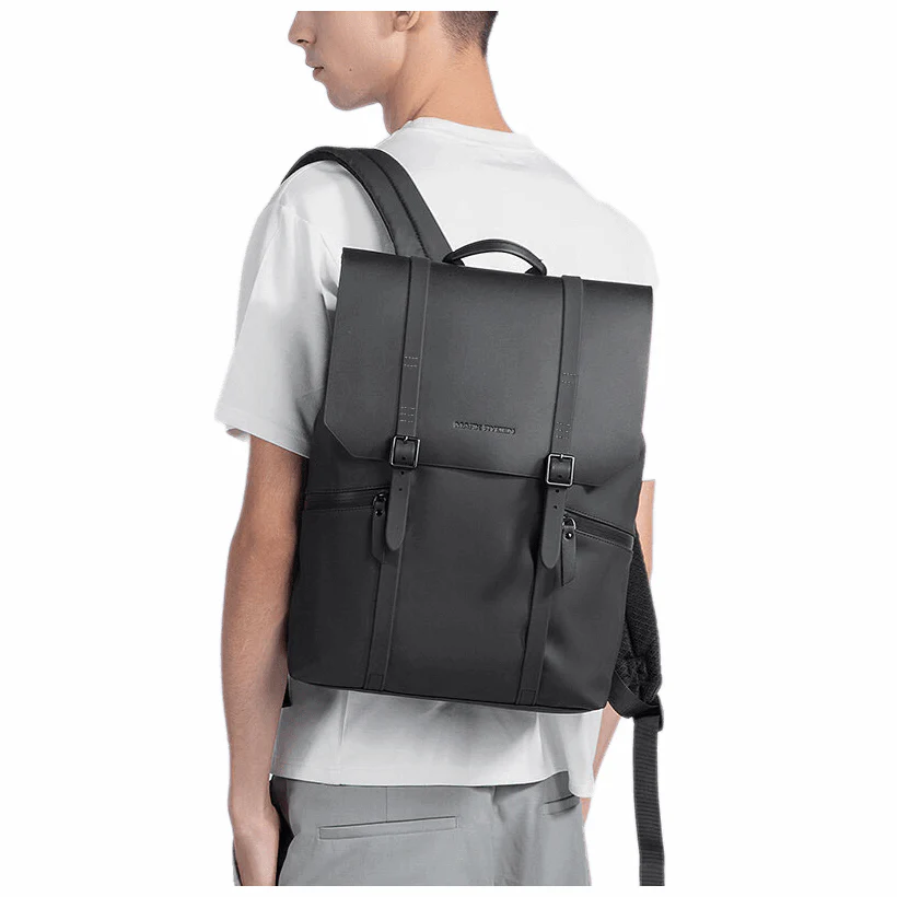 MUKE II:School Classic Business Work Black Oxford Backpack - Image 3
