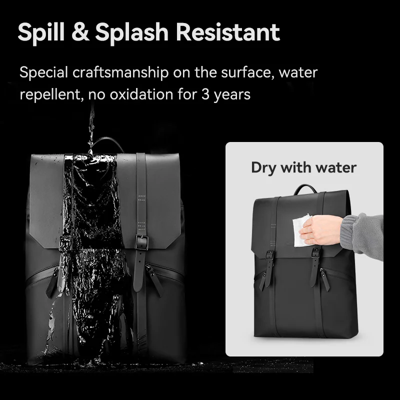 MUKE II:School Classic Business Work Black Oxford Backpack - Image 5