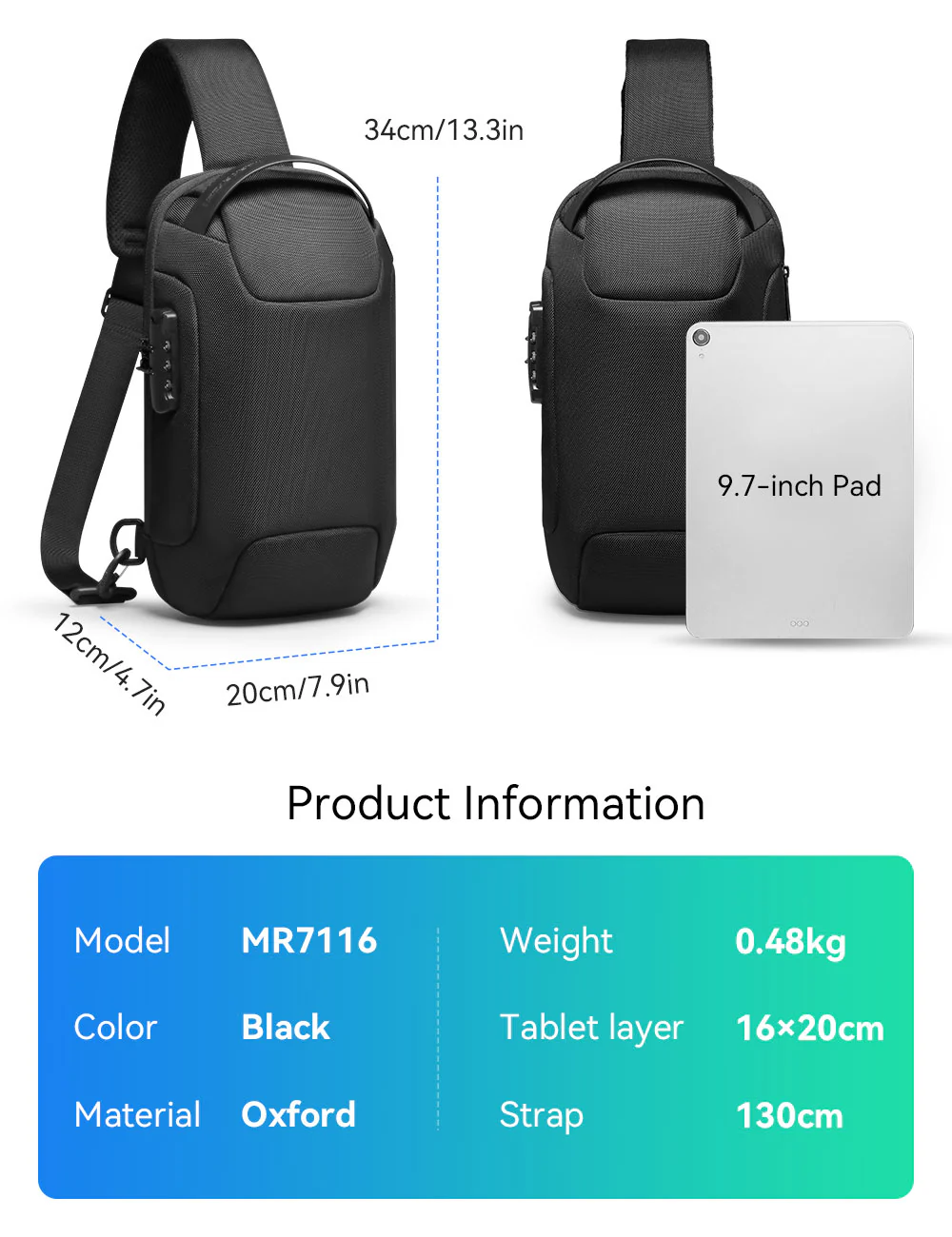 ODYSSEY MINI: Business Casual Style Anti-theft Waterproof Crossbody Bag - Image 5